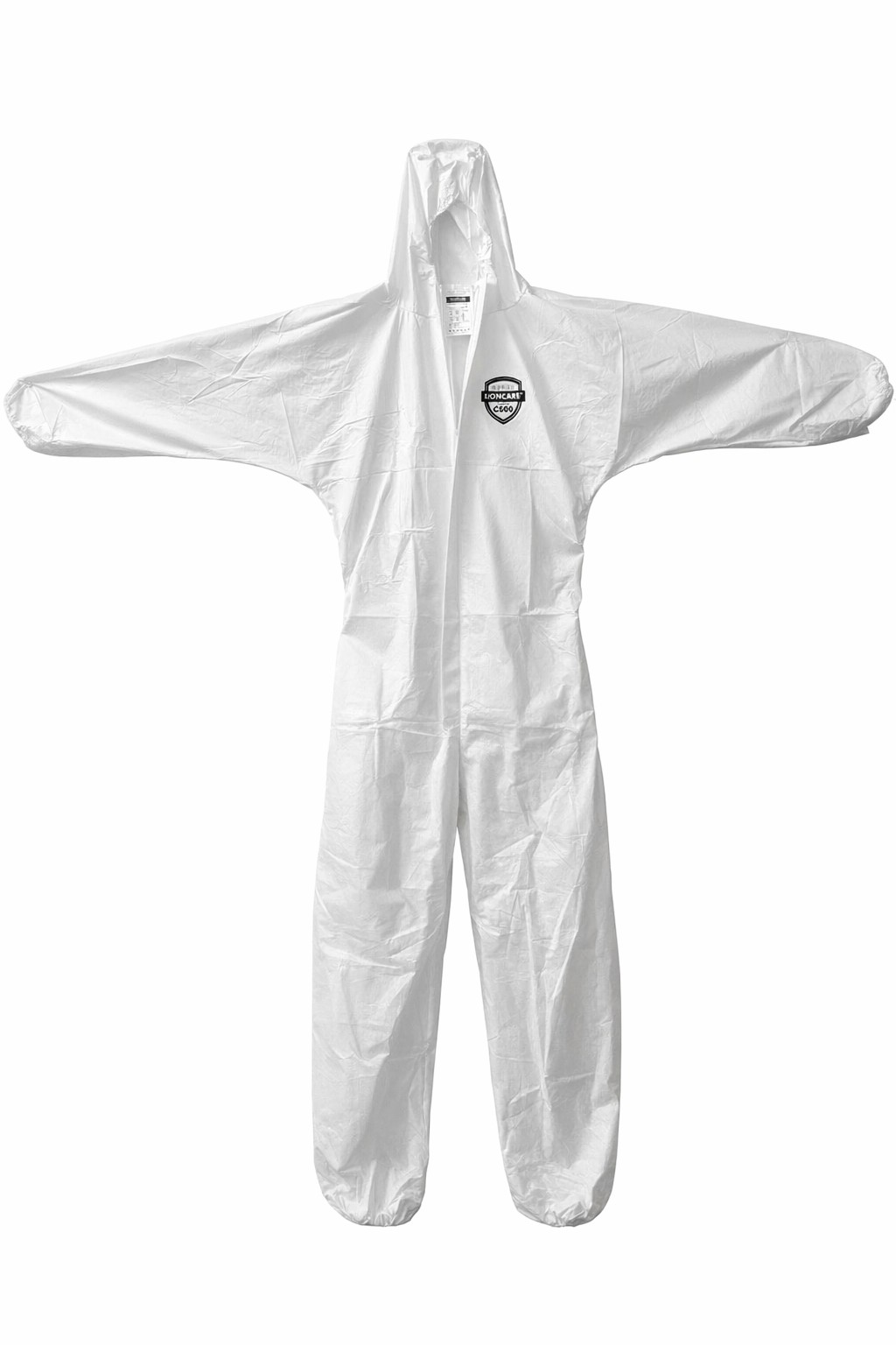 Disposable hooded coverall — Lioncare C500 — representative of the protective apparel stocked at Yakima Valley Supply.